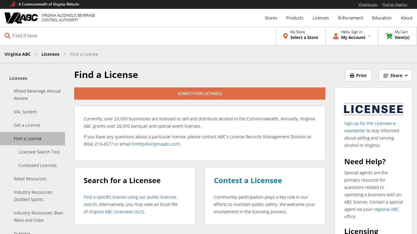 Find a License - Virginia